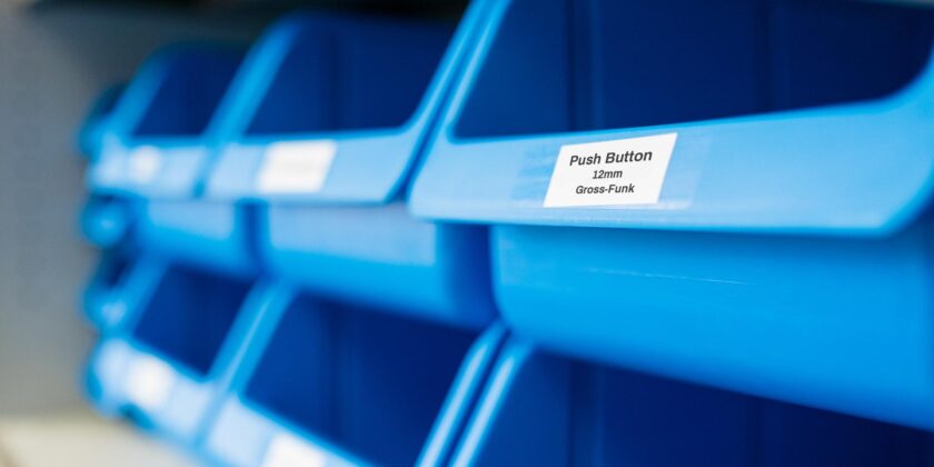 Blue bins for small products