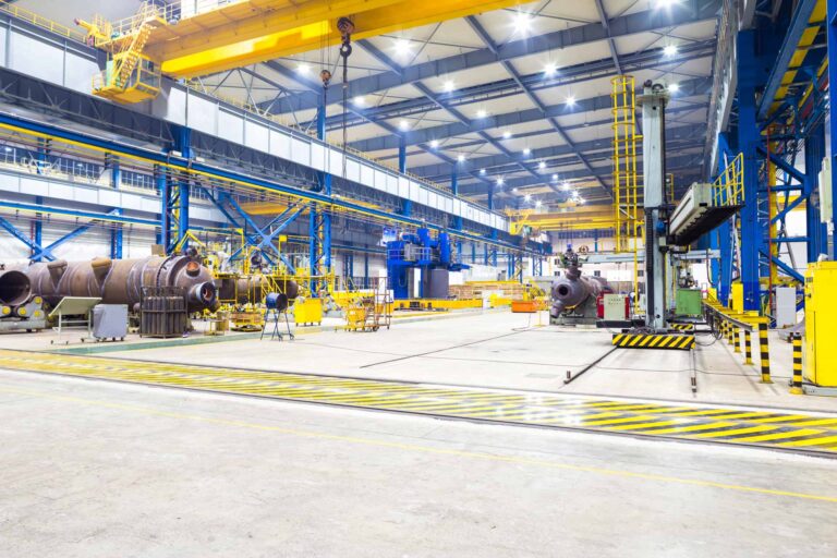 Interior of industrial fabrication workshop