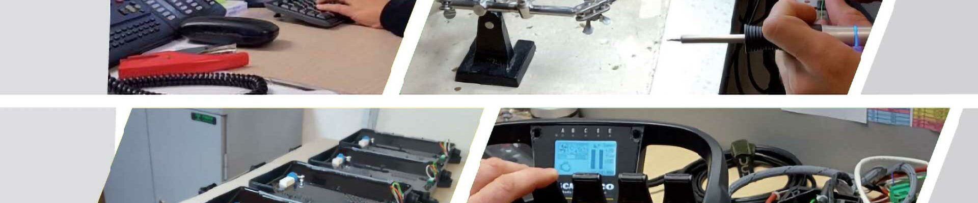 Image series of an electrician working on and programming Faber-com products